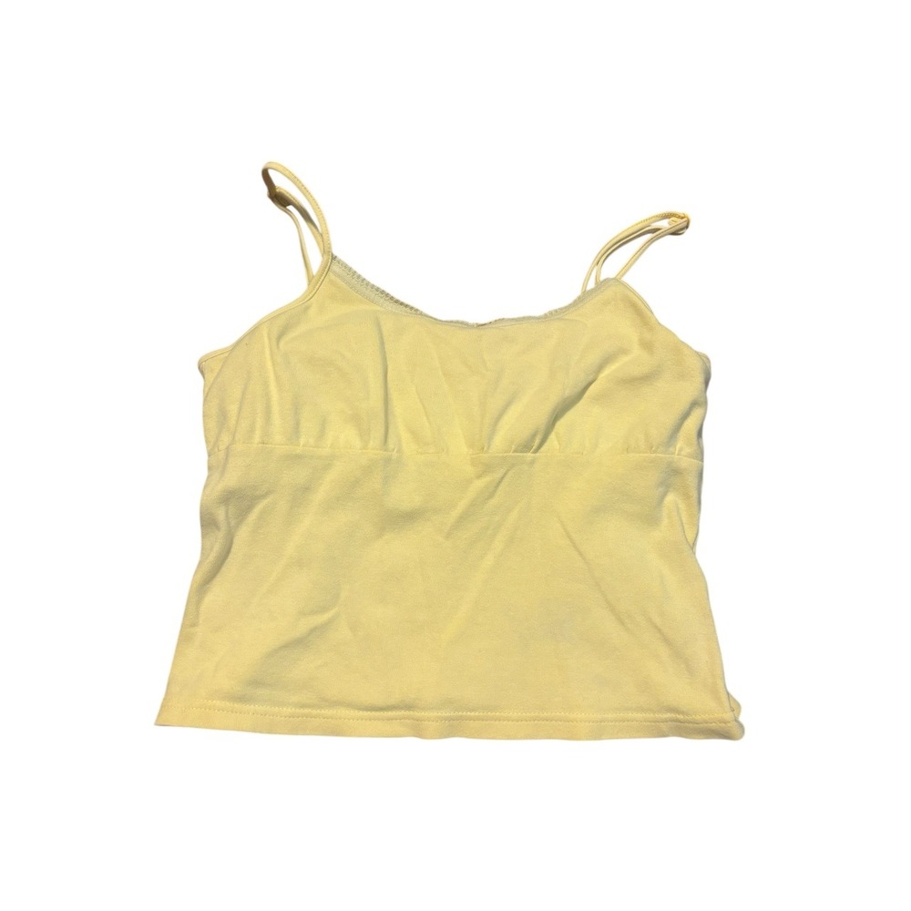 y2k NO BOUNDARIES Milkmaid Babydoll‎ Yellow Cami Juniors Medium Fitted Cropped